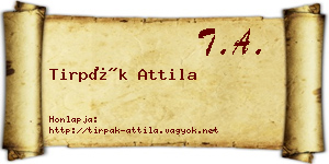 Tirpák Attila névjegykártya