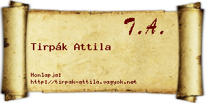 Tirpák Attila névjegykártya